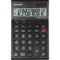 Sharp EL-125T Bordsräknare Svart Display (ställen): 12 solcell, batteri (B x H x D) 112 x 13 x 176 mm