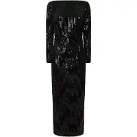 Pepe Jeans för kvinnor. PL953636 Anastasia klänning svart (XS), Casual, Parti, Polyester, Lång ärm