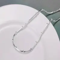 YIRAN Jewelry 925 Sterling Silver 20inches Halsband Ormkedja Vacker Enkel Pärla För Kvinnor Bröllop Mode Smycken Julklappar 50cm 20inches gray