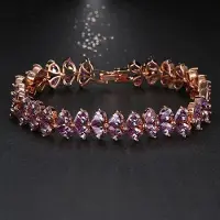 Yiran pet products Emmaya Luxury Purple Cz Armband Unik Design Rose Guld Färg Päronslipad Aaa Cubic Zirconia armband för kvinnor 17CM violett