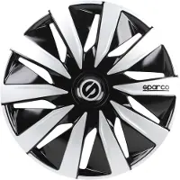 Sparco 4Piece Sparco Navkapslar sat Lazio 14tums svart silver