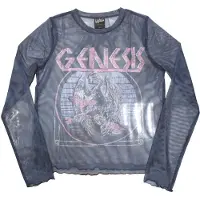Ginza.se Genesis: Ladies Long Sleeve Crop Top/Bird Hand (Navy Blue) (Mesh) (Medium)