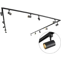 QAZQA Modernt skensystem med 14 spotlights svart 1-fas - Iconic Jeana