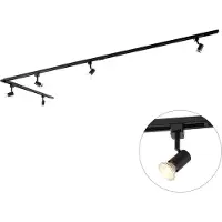 QAZQA Modernt skensystem med 5 spotlights svart 1-fas - Iconic Jeany