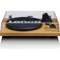 Lenco LS-500 Bluetooth Turntable with Speakers Bundle Wood