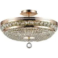 Maytoni Kristall taklampa Ottilia, dimbar, Mässing / guld, Vardagsrum / matsal, Metall, Taklampa