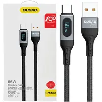 Dudao Kabelsladd Lång Usb - Usb C Snabbladdning Pd 66W 1M Svart