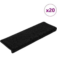 vidaXL Trappmattor 20 st 65x21x4 cm svarta rektangulära kanter