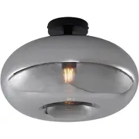 QAZQA Art Deco taklampa svart med rökglas 40 cm - Busa