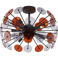 QAZQA Art Deco taklampa svart med bärnsten och rök - Atomic
