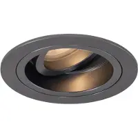 QAZQA Set med 6 moderna infällda spotlights gunmetal GU10 50mm rund vridbar - Chuck