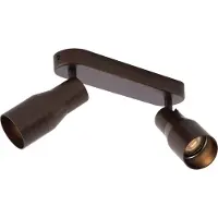 QAZQA Rund takspotlight mörkbrons GU10 50 mm 2-ljus - Stanley