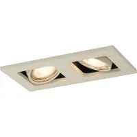 QAZQA Modern infälld spotlight beige GU10 50 mm svängbar och vridbar 2-ljus - Qure