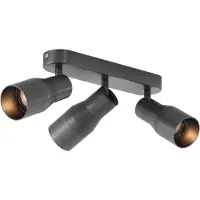 QAZQA Rund takspotlight gunmetal GU10 50 mm 3-ljus - Stanley
