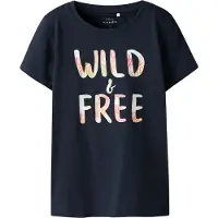 Name it T-shirt 'NKFVanaya' marinblå / orange / rosa / off-white