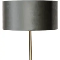QAZQA Golvlampa mässing med sammetskärm grön 50 cm - Simplo