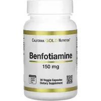California Gold Nutrition Benfotiamin med L-leucin, 150 mg, 30 vegetabiliska kapslar