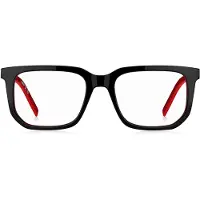 HUGO Black-acetate optical frames with red accents