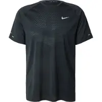 Nike Running - Trail running kläder - M Dri-Fit ADV Stride SS Top Black Reflective Silver för UnisexUll - Storlek L - Svart