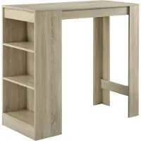 En.casa [] Elegant barbord med 3 hyllor-110x50x103cm-ekfärgad