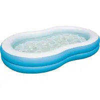 Bestway Uppblåsbar Pool 2 Kammare Stora Sjön 262x157x46 cm +3 År Trädgård 54117