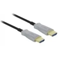 DeLOCK - HDMI-kabel - HDMI hane till HDMI hane - 50 m - fiberoptisk - svart - stöd för 4K, Active Optical Cable (AOC)