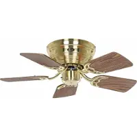 CasaFan FLAT 75-III MG-EA/BU Flügel Eiche antik/Buche Takfläkt 61 W (Ø x H) 79 cm x 164 mm Mässing Vänbara vingar, Vinterdrift