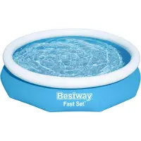 Bestway uppblåsbar rund pool Fast Set 305 x 66 cm blå
