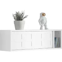 SoBuy White Wall Shelf Coat Hanger with Shelves FHK18-W