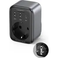 UGREEN Nexode Laddningsadapter 2990 W USB-A uttag, USB-A uttag, USB-C hona, Jordat kontaktuttag Svart Inomhus
