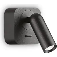 Ideal Lux LED-väggspotlight Bean, svart, bredd 7 cm metall Bean, Svart, Vardagsrum / matsal, Metall, Modern, LED-taklampa