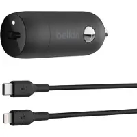 Belkin BoostCharge - Strömadapter för bil - 30 Watt - 3 A - Fast Charge, Strömmatning 3.1 (USB-C) - svart