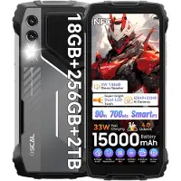 Oscal Blackview PILOT 1 Robust smartphone 18GB RAM 256GB ROM 6,67 Android 14 15000mAh only cell phone svart