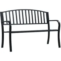 vidaXL Trädgårdsbänk svart 120 cm stål