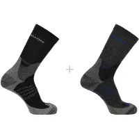 Salomon - Vandringskläder - X Ultra Access Crew 2-Pack Anthracite Black för UnisexUll - Storlek 42-44 - Grå
