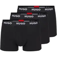 HUGO för män. 50469786 3-pack 3 elastiska strumpbyxor Logo CIntura svart (XXL), Hemkläder, Bomull