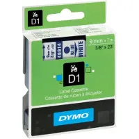 Dymo Tape D1 9 mm blå på vit