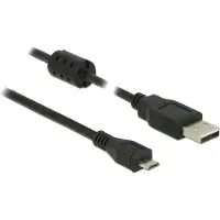 DeLOCK USB-kabel USB 2.0 USB-A kontakt, USB-Micro-B-kontakt 2.00 m Svart med ferritkärna 84903