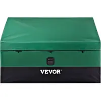 Vevor Utomhusförvaringslåda, 100 gallon vattentät PE-presenning med galvaniserad ram, väderskyddande och bärbar, för camping, trädgård, pool och gård, brun och blå