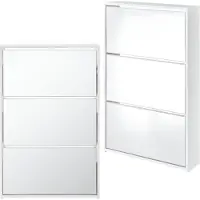 En.casa [] Skoskåp Vogar-3 fack-plats för 9 par skor-102,5x63x17cm-melaminbelagd spånsiva-vit