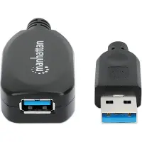 Manhattan USB-kabel USB 3.2 Gen1 USB-A kontakt, USB-A uttag 5.00 m Svart 150712