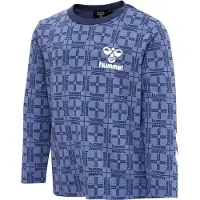 Hummel Tröja - hmlCheck T-shirt L/s - Blue Horizon - - 74 - Tröja