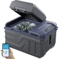 Vevor Bilkylskåp, 12 Volt Bilkylskåp, 12 L Bärbar Frys med En Zon, -4℉-68℉ Justerbart Område, 12/24V DC och 100-240V AC Kompressorkylare för Utomhus, Camping, Husbil