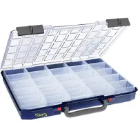 Raaco Carry Lite Sortimentlåda (L x B x H) 330 x 415 x 57 mm Antal fack: 25 fast underavdelning Box Innehåll 1 st