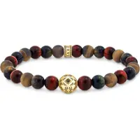 Thomas Sabo Rebel Wolf Tigers eye armband A2145-324-2-L19