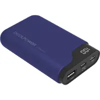 RealPower PB-7500C Powerbank 7500 mAh Li-Ion USB, USB-C Marinblå Statusindikering