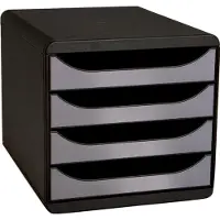 Exacompta Arkivskåp Big Box, 4 lådor, svart/grå