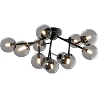 Maytoni Taklampa Dallas, dimbar, Svart, Vardagsrum / matsal, Glas, Modern, Taklampa