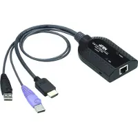 Aten KVM, PC Kvm-adapterkabel [1x HDMI hane, USB-A - 1x RJ45 hona] 0.20 m Svart