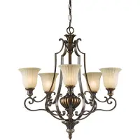 FEISS Ljuskrona Kelham Hall, dimbar, Creme / bärnsten, Vardagsrum / matsal, Metall, Lantlig / rustik, Ljuskrona
